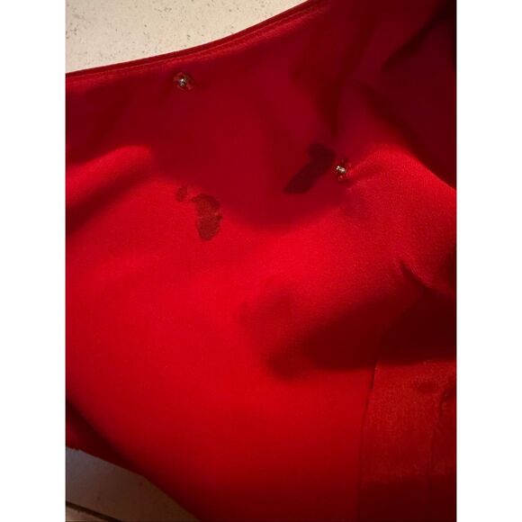 Vintage Talbots Red Rimini asymmetrical Front Blazer 8 - Picture 7 of 7